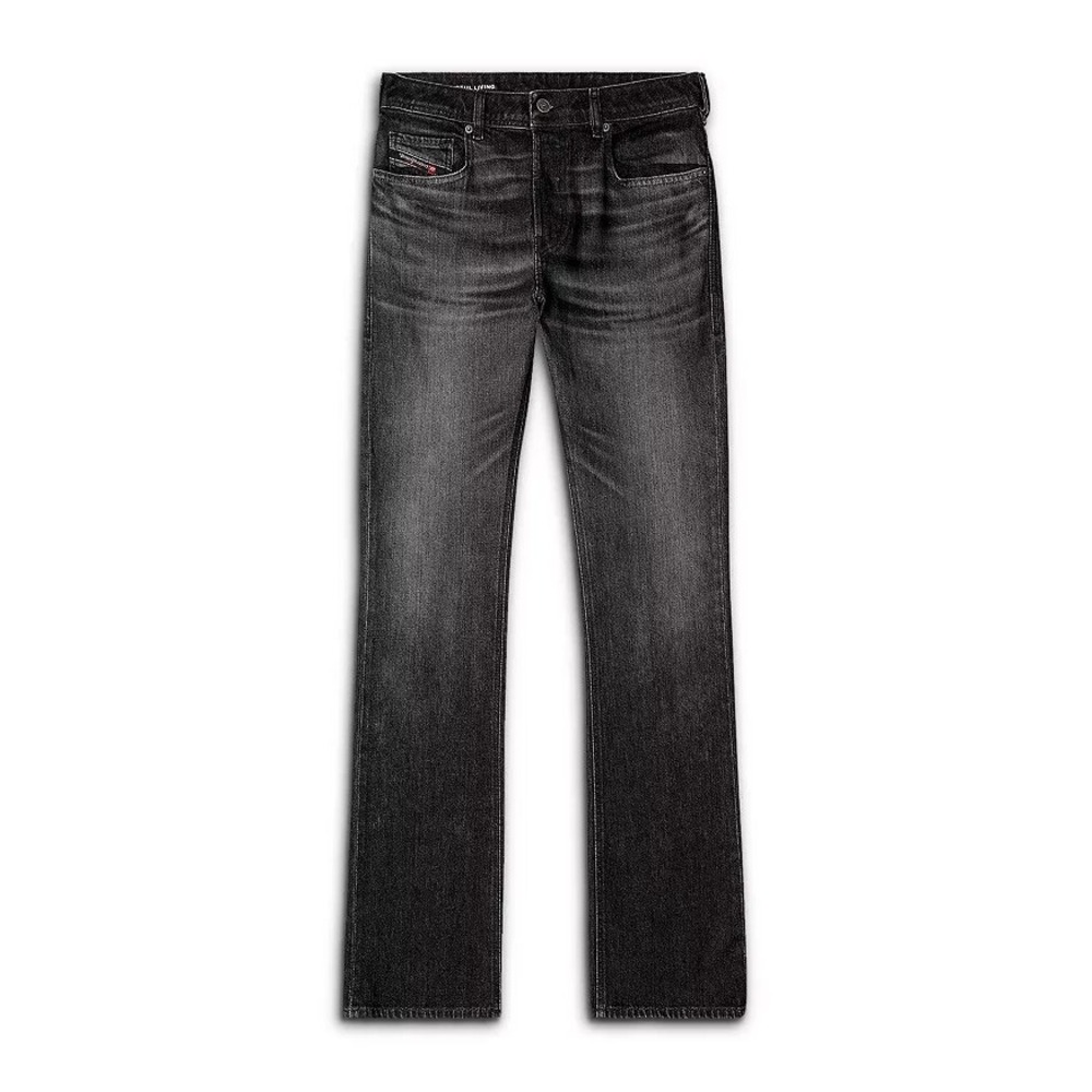Mens Diesel Bootcut Jeans ZATINY 38x32 Stretch Black Dark Gray Button Fly Low